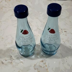 Vintage Clearly Canadian salt and pepper shakers